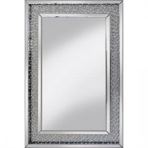 Rosalie Wall Mirror In Silver With Glass Crystals Border - UK