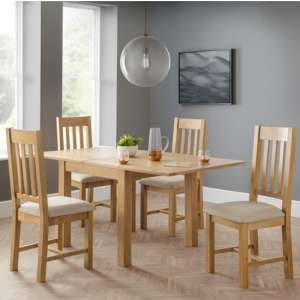 Aaralyn Extending Flip-Top Dining Table With 4 Hadia Chairs