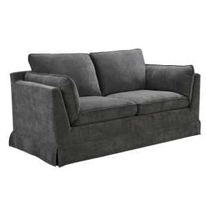 Aarna Fabric 2 Seater Sofa In Charcoal