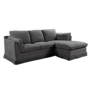 Aarna Right Handed Fabric Corner Sofa In Charcoal - UK