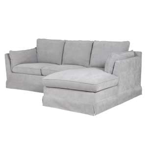 Aarna Right Handed Fabric Corner Sofa In Greige - UK
