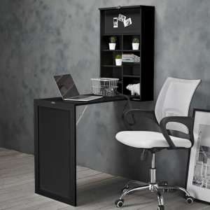 Aaron Foldaway Wall Laptop Desk And Breakfast Bar In Black