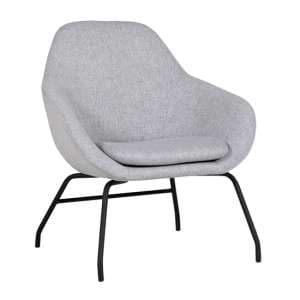Abbie Fabric Bedroom Chair In Grey With Black Metal Legs - UK