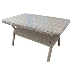 Abobo Rectangular Glass Top 150cm Dining Table In Fine Grey