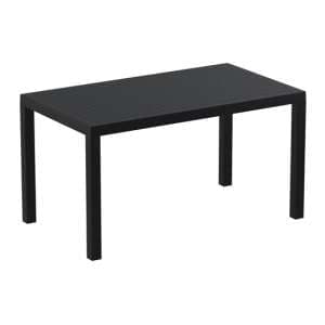 Aboyne Outdoor Rectangular 140cm Dining Table In Black - UK