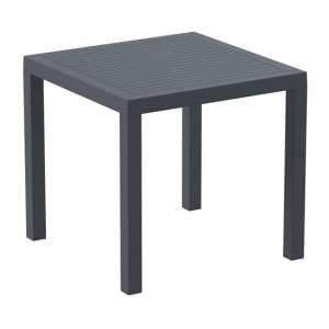 Aboyne Outdoor Square 80cm Dining Table In Dark Grey - UK