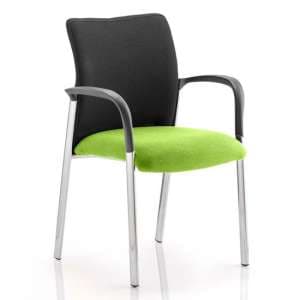 Academy Black Back Visitor Chair In Myrrh Green With Arms - UK