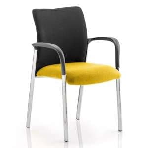 Academy Black Back Visitor Chair In Senna Yellow With Arms - UK