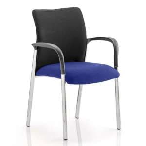 Academy Black Back Visitor Chair In Stevia Blue With Arms - UK