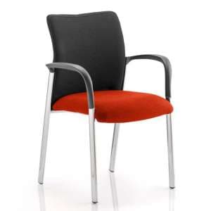 Academy Black Back Visitor Chair In Tabasco Red With Arms - UK