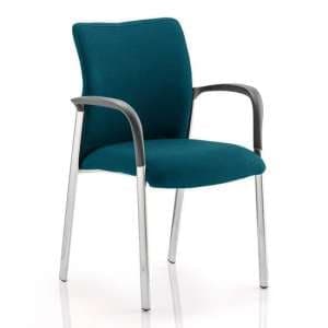 Academy Fabric Back Visitor Chair In Maringa Teal With Arms