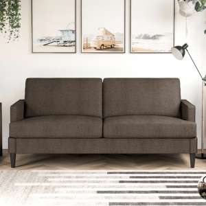Accord Linen Fabric 3 Seater Sofa In Grey With Black Legs - UK
