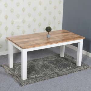Accra Solid Mango Wood Dining Table In Oak