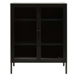 Accra Steel Display Cabinet With 2 Doors In Black - UK
