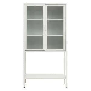 Accra Steel Display Cabinet With 2 Doors And Shelf In White - UK