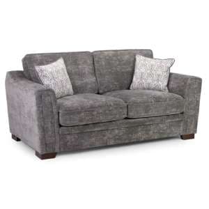 Accra Velvet 2 Seater Sofa With Solid Wood Frame In Grey - UK
