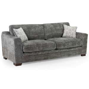 Accra Velvet 4 Seater Sofa With Solid Wood Frame In Grey - UK