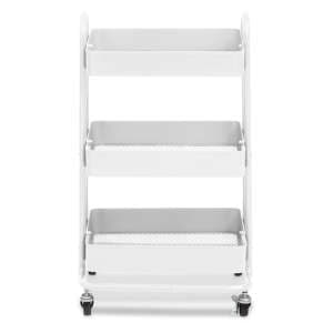 Acre Metal 3 Shelves Serving Trolley In White - UK