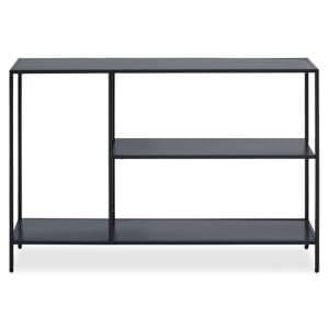 Acre Metal Console Table With 2 Shelves In Black - UK