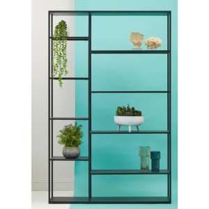 Acre Metal Shelving Unit With Multi Open Shelves In Black