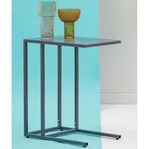 Acre C Shaped Metal Side Table In Grey - UK