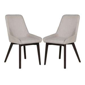 Acton Natural Fabric Dining Chairs In Pair - UK