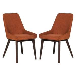 Acton Rust Fabric Dining Chairs In Pair - UK
