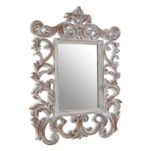 Actora Fleur De Lis Wall Bedroom Mirror In Antique Grey - UK