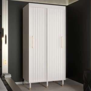 Adel I Wooden Wardrobe With 2 Sliding Doors 100cm In White - UK