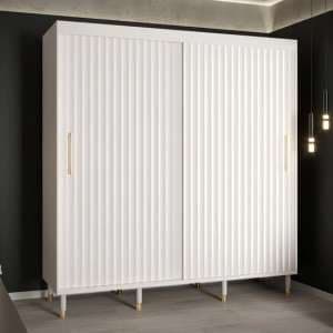 Adel I Wooden Wardrobe With 2 Sliding Doors 200cm In White