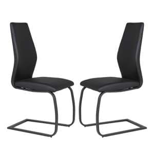 Adoncia Black Faux Leather Dining Chairs In Pair - UK
