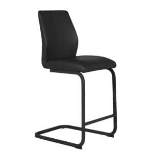Adoncia Faux Leather Counter Bar Chair In Black