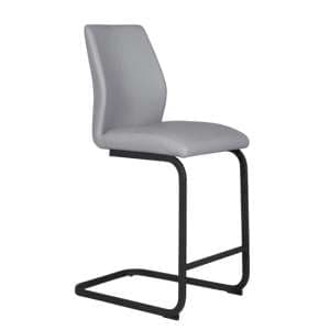 Adoncia Faux Leather Counter Bar Chair In Grey