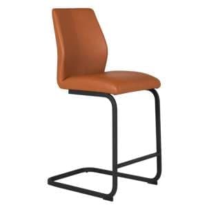 Adoncia Faux Leather Counter Bar Chair In Tan