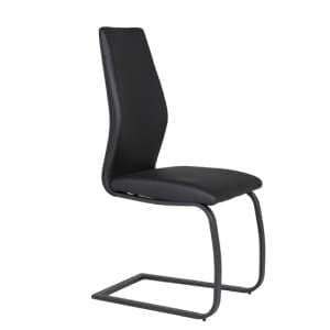 Adoncia Faux Leather Dining Chair In Black - UK