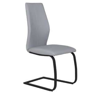 Adoncia Faux Leather Dining Chair In Grey - UK