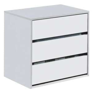 Adonia Wooden Chest Of 3 Drawers In White - UK