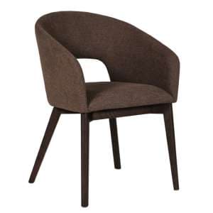 Adria Woven Fabric Dining Chair In Brown - UK