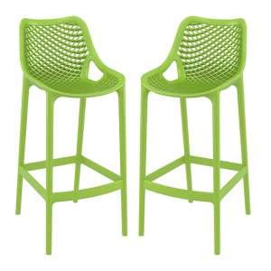 Adrian Green Polypropylene And Glass Fiber Bar Chairs In Pair