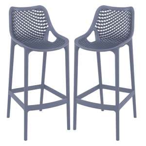 Adrian Grey Polypropylene And Glass Fiber Bar Chairs In Pair