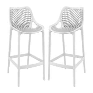 Adrian White Polypropylene And Glass Fiber Bar Chairs In Pair