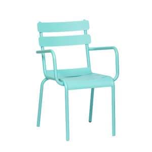 Adrianna Outdoor Aluminium Arm Chair In Solid Blue - UK