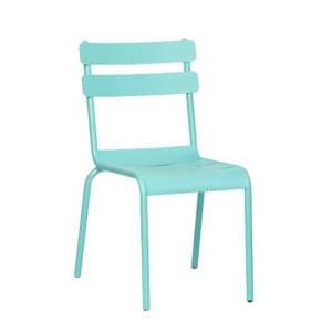 Adrianna Outdoor Aluminium Side Chair In Solid Blue - UK