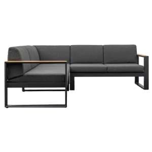 Adrien Fabric Corner Sofa With Aluminium Frame In Charcoal - UK