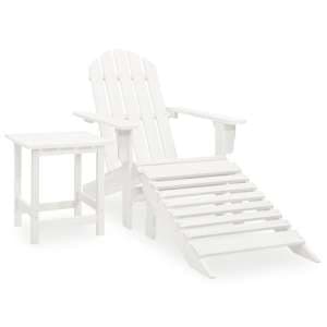 Adrius Garden Chair With Ottoman And Table In White - UK
