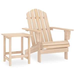 Adrius Solid Fir Wood Garden Chair With Table In Light Brown - UK