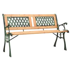 Adyta Outdoor Wooden Cross Design Seating Bench In Natural - UK