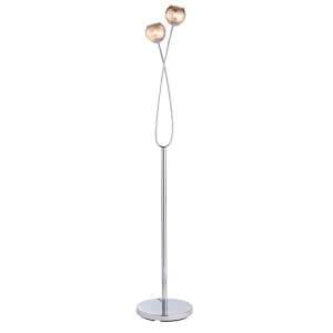 Aerith 2 Lights Smoked Glass Floor Lamp In Polished Chrome - UK