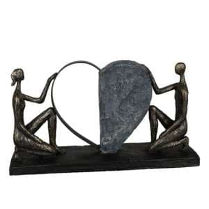 Affair Of Heart Poly Design Sculpture In Antique Bronze And Grey