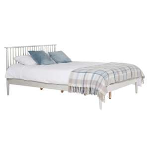 Afon Wooden Double Bed In White - UK